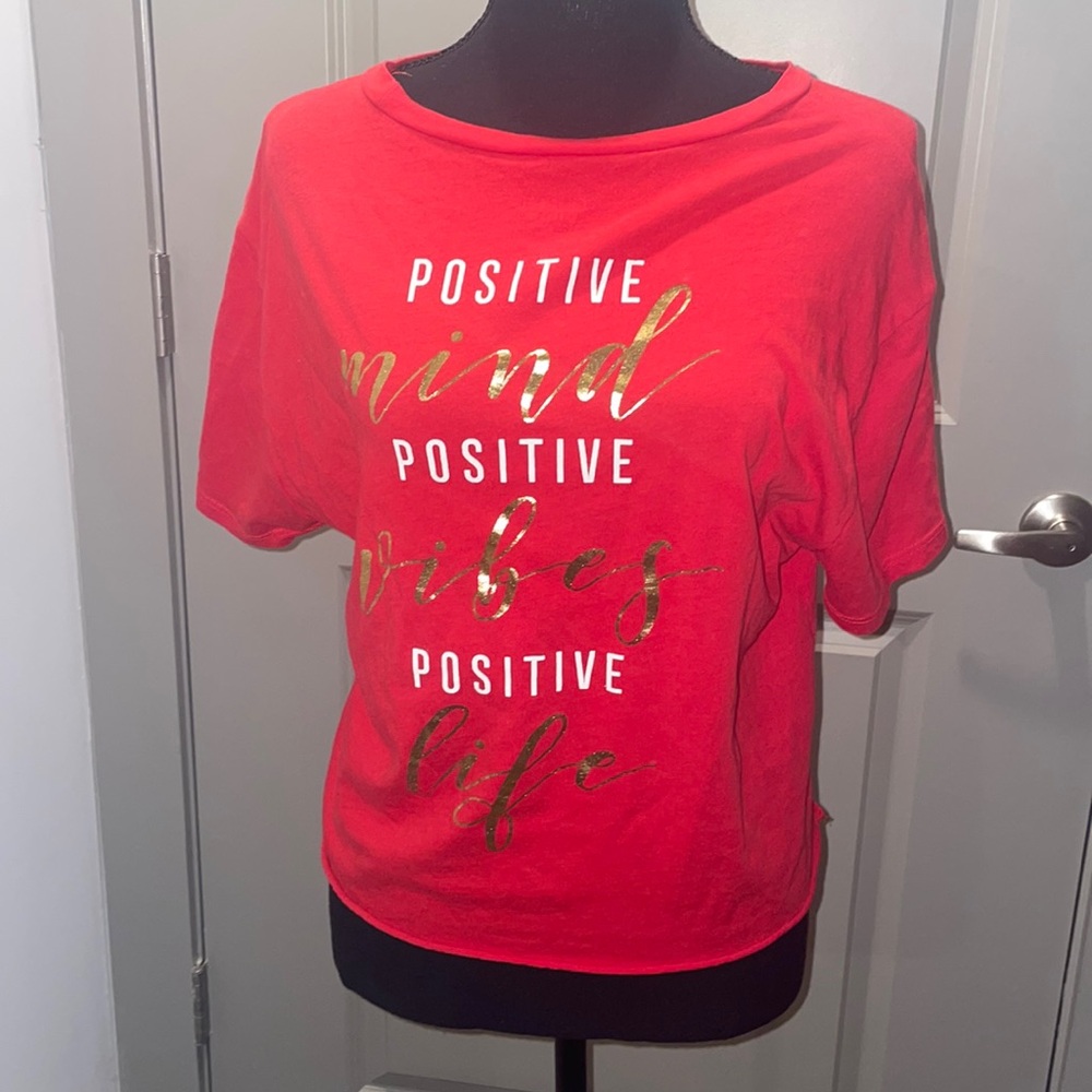 Red screen print t shirt